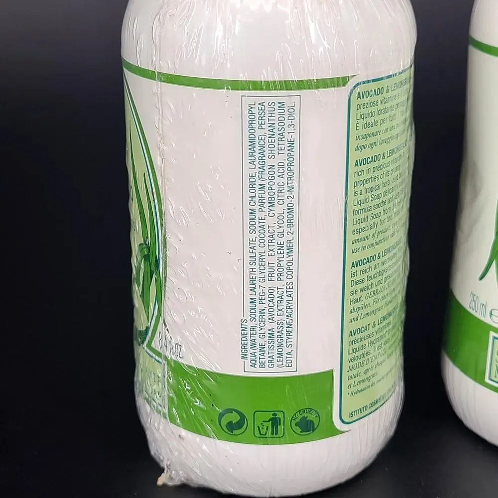 Elariia San Pellegrino Avocado & Lemongrass Moisturizing Liquid Hand Soap x 2